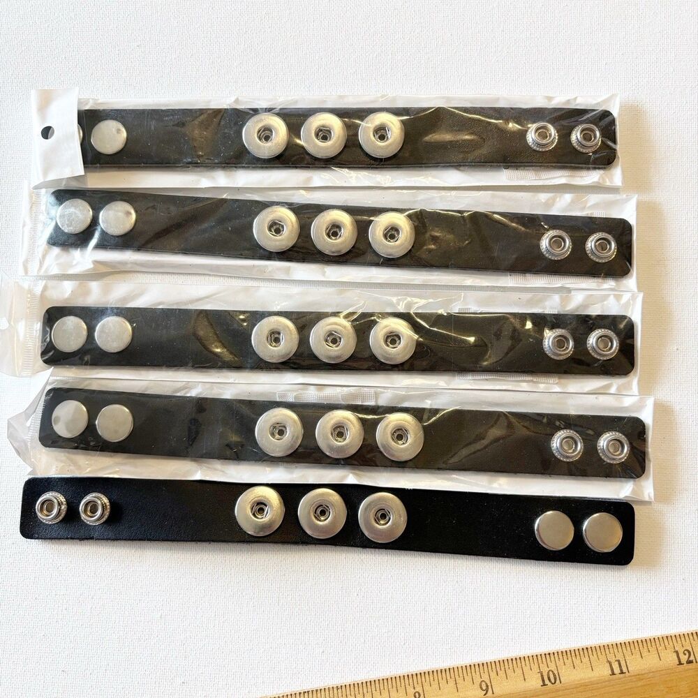 Jewelry Crafters Makers Blank Ginger Snap Style Bracelet Bands Black (5)